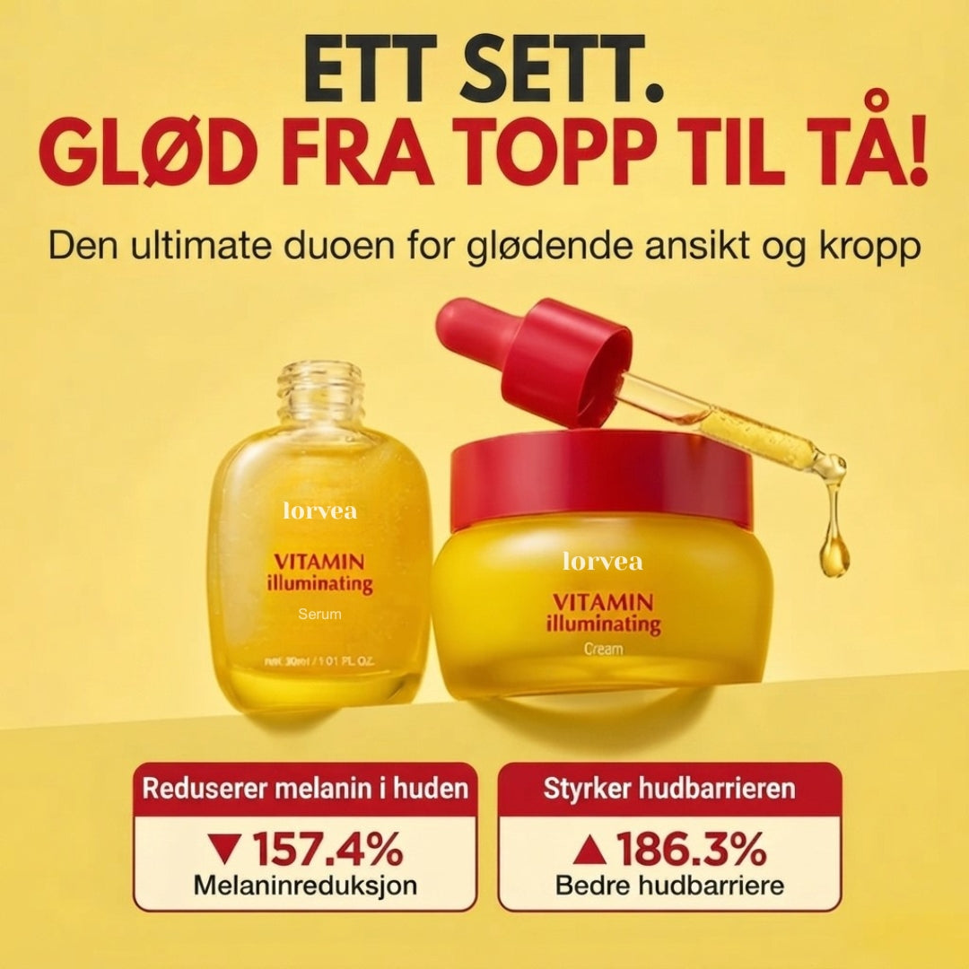 Glødgivende Vitaminserum & Krem-sett