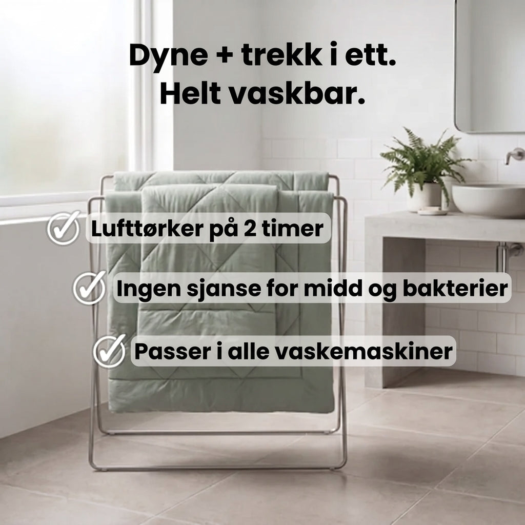 LettSøvn® 2-i-1 dyne – du trenger aldri dynetrekk igjen