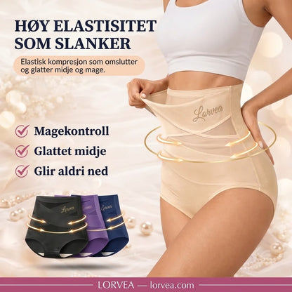Sømløs formende truse med høyt liv og flat mage-effekt