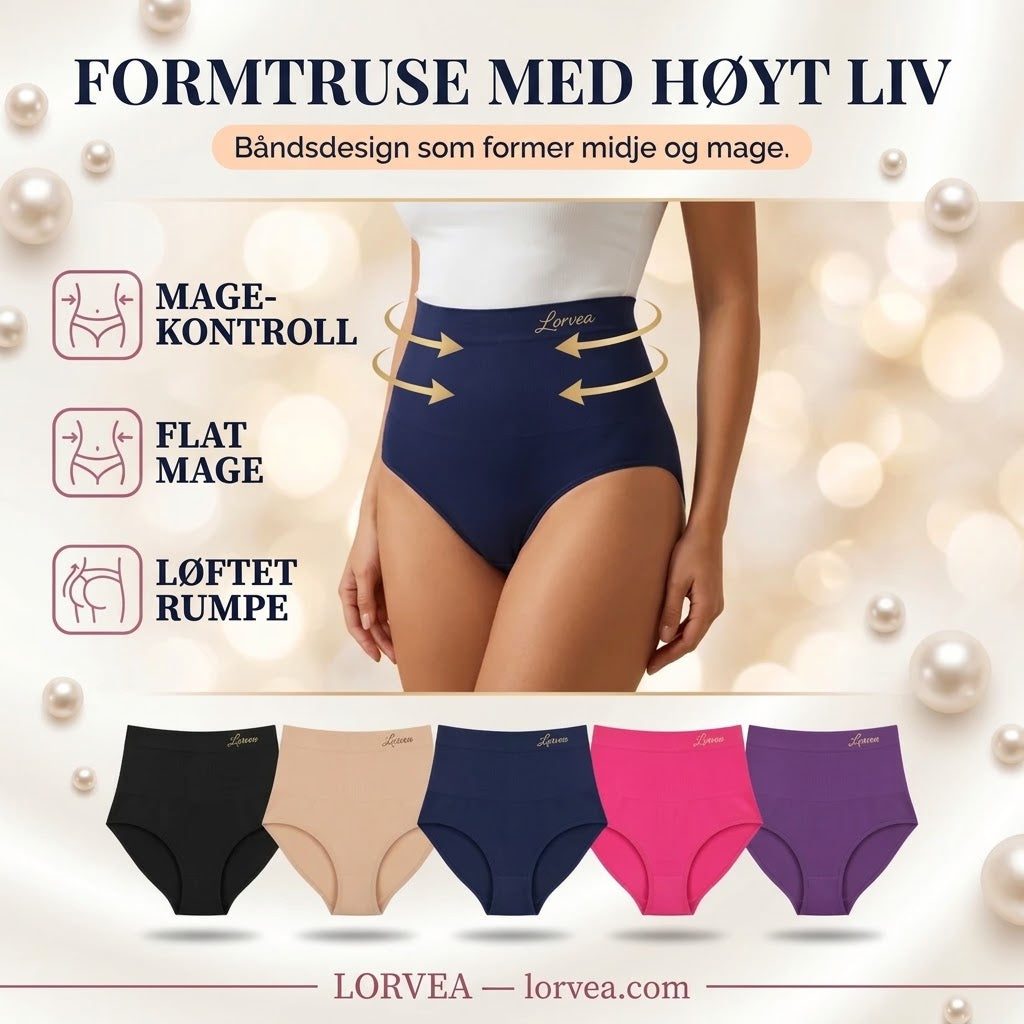 Sømløs formende truse med høyt liv og flat mage-effekt