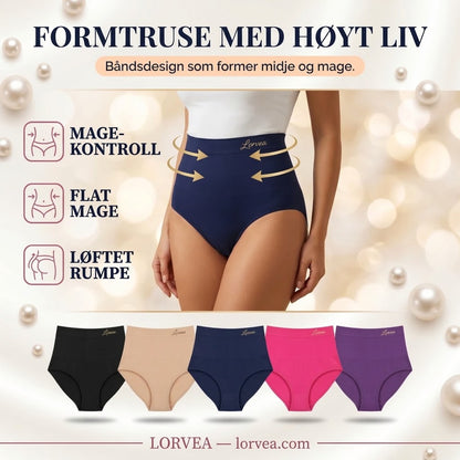Sømløs formende truse med høyt liv og flat mage-effekt