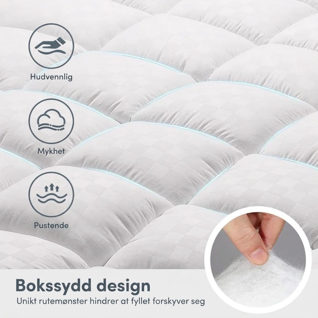 Lorvea Premium Quiltet Overmadrass 1000 GSM – Ekstra Tykk, Pustende & Luftig Myk