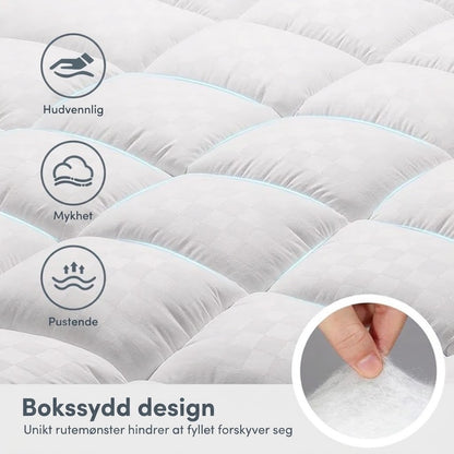 Lorvea Premium Quiltet Overmadrass 1000 GSM – Ekstra Tykk, Pustende & Luftig Myk